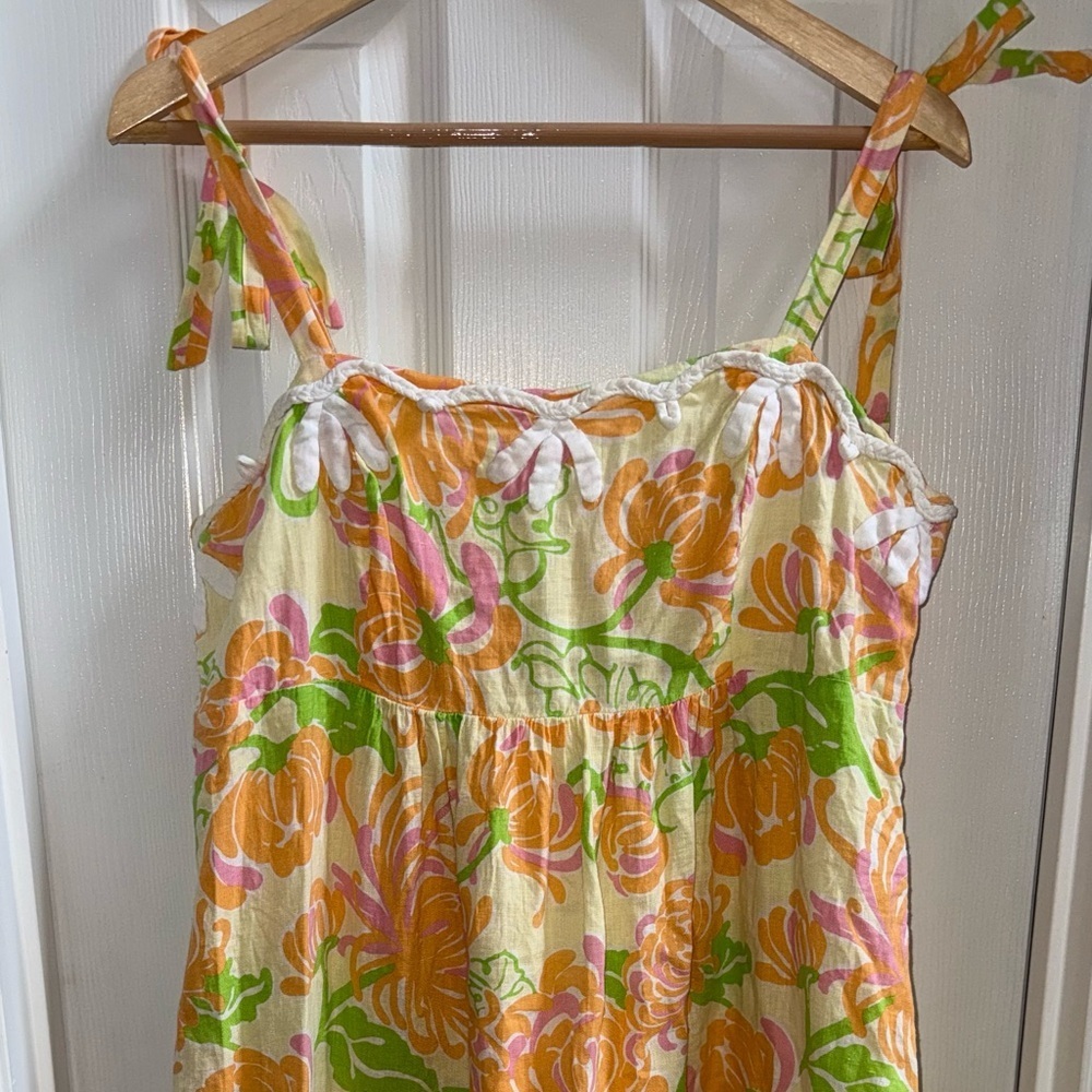 Lilly Pulitzer Cream Mini Dress with Orange, Pink & Green Floral
